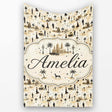 Vintage Desert Scene Couples and Landmarks Pattern Seamless Name  Personalised Custom Name Super Soft Fleece Blanket Bed Sofa Throw