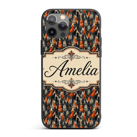 Elegant Vintage Evening Couples Printed Design Custom Name Protective Phone Case Mobile Cover Durable Everyday Smartphone Shock Resistant