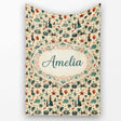 Retro Mid Century Fashion Cars and Palm Trees Seamless Pattern Name  Personalised Custom Name Super Soft Fleece Blanket Bed Sofa Throw