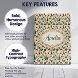 Personalised Name Retro Mid Century Fashion Custom  Bespoke Interior Contemporary Canvas Wall Art Print Decor Picture Ready to Hang