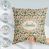 Custom Name Retro Mid Century Fashion Cars and Palm Pattern Name Square Filled Cushion Throw Pillow Sofa Bed Home Decor Zip Washable UK Made