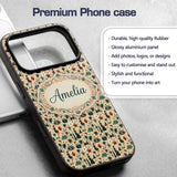 Retro Mid Century Fashion Cars and Palm Trees Custom Name Protective Phone Case Mobile Cover Durable Everyday Smartphone Shock Resistant
