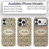 Retro Mid Century Fashion Cars and Palm Trees Custom Name Protective Phone Case Mobile Cover Durable Everyday Smartphone Shock Resistant