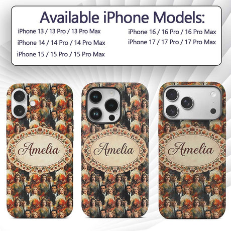 Classic Hollywood Glamour Portraits Artistic Custom Name Protective Phone Case Mobile Cover Durable Everyday Smartphone Shock Resistant