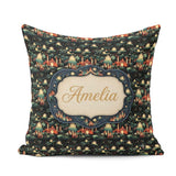 Custom Name Magical Night Cityscape with Stars and Hills Pattern Square Filled Cushion Throw Pillow Sofa Bed Home Decor Zip Washable UK Made