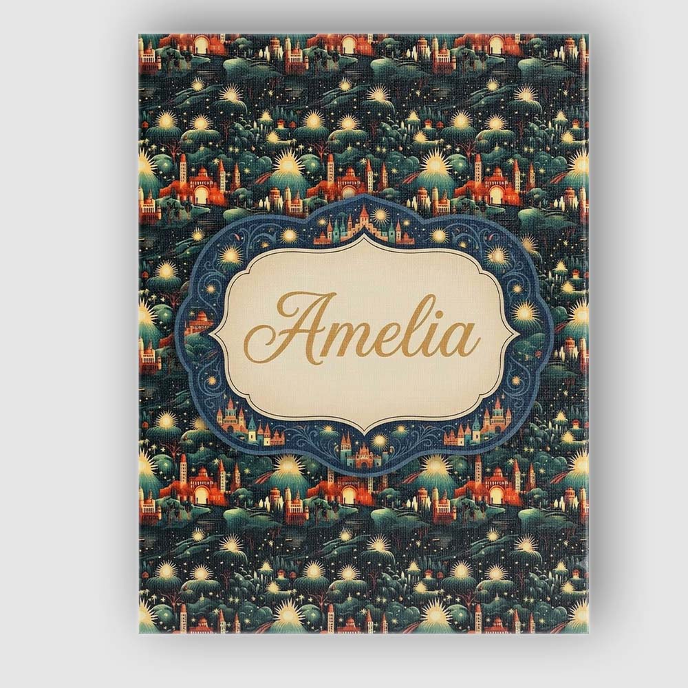 Personalised Name Magical Night Cityscape Custom  Unique Gift Idea Elegant Feature Canvas Wall Art Print Decor Picture Ready to Hang