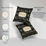 Custom Name Magical Night Cityscape with Stars and Hills Pattern Square Filled Cushion Throw Pillow Sofa Bed Home Decor Zip Washable UK Made
