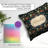 Custom Name Magical Night Cityscape with Stars and Hills Pattern Square Filled Cushion Throw Pillow Sofa Bed Home Decor Zip Washable UK Made