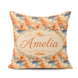 Custom Name Dreamy Warm Sunset Clouds Sky Seamless Pattern Name Square Filled Cushion Throw Pillow Sofa Bed Home Decor Zip Washable UK Made
