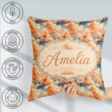 Custom Name Dreamy Warm Sunset Clouds Sky Seamless Pattern Name Square Filled Cushion Throw Pillow Sofa Bed Home Decor Zip Washable UK Made