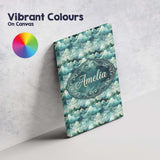 Personalised Name Mystical Blue Green Custom Modern Room Accent Creative Decorator Style Canvas Wall Art Print Decor Picture Ready to Hang
