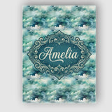 Personalised Name Soft Teal Dreamy Clouds Custom  Unique Gift Idea Elegant Feature Canvas Wall Art Print Decor Picture Ready to Hang