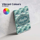 Personalised Name Soft Teal Dreamy Clouds Custom  Unique Gift Idea Elegant Feature Canvas Wall Art Print Decor Picture Ready to Hang
