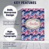 Personalised Name Pink Blue Fantasy Night Custom  Unique Gift Idea Elegant Feature Canvas Wall Art Print Decor Picture Ready to Hang