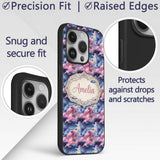 Pink Blue Fantasy Night Clouds Sky Printed Design Custom Name Protective Phone Case Mobile Cover Durable Everyday Smartphone Shock Resistant