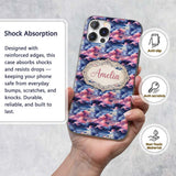 Pink Blue Fantasy Night Clouds Sky Printed Design Custom Name Protective Phone Case Mobile Cover Durable Everyday Smartphone Shock Resistant