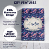 Personalised Name Dark Starry Night Clouds Custom  Unique Gift Idea Elegant Feature Canvas Wall Art Print Decor Picture Ready to Hang