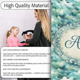 Soft Aqua Watercolor Clouds Sky Seamless Pattern Name Cute Unique  Personalised Custom Name Super Soft Fleece Blanket Bed Sofa Throw