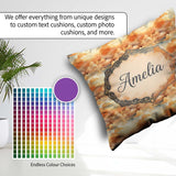 Custom Name Warm Sunset Orange Clouds Sky Seamless Pattern Name Square Filled Cushion Throw Pillow Sofa Bed Home Decor Zip Washable UK Made