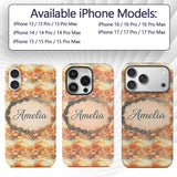 Warm Sunset Orange Clouds Sky Seamless Pattern Custom Name Protective Phone Case Mobile Cover Durable Everyday Smartphone Shock Resistant