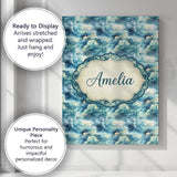 Personalised Name Deep Blue Ocean Clouds Custom  Unique Gift Idea Elegant Feature Canvas Wall Art Print Decor Picture Ready to Hang