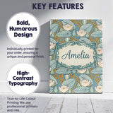 Personalised Name Nouveau Lily Pond Custom  Stylish Home Interior Elegant Feature Canvas Wall Art Print Decor Picture Ready to Hang