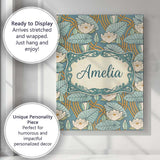 Personalised Name Nouveau Lily Pond Custom  Stylish Home Interior Elegant Feature Canvas Wall Art Print Decor Picture Ready to Hang