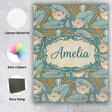 Personalised Name Nouveau Lily Pond Custom  Stylish Home Interior Elegant Feature Canvas Wall Art Print Decor Picture Ready to Hang