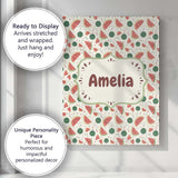 Personalised Name Playful Watermelon Fruit Custom  Unique Gift Idea Elegant Feature Canvas Wall Art Print Decor Picture Ready to Hang