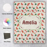 Personalised Name Playful Watermelon Fruit Custom  Unique Gift Idea Elegant Feature Canvas Wall Art Print Decor Picture Ready to Hang