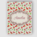 Personalised Name Watercolor Watermelon Custom  Modern Room Accent Elegant Feature Canvas Wall Art Print Decor Picture Ready to Hang