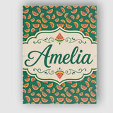 Personalised Name Dark Green Background Custom  Modern Room Accent Elegant Feature Canvas Wall Art Print Decor Picture Ready to Hang