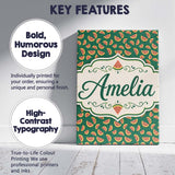 Personalised Name Dark Green Background Custom  Modern Room Accent Elegant Feature Canvas Wall Art Print Decor Picture Ready to Hang