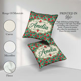 Custom Name Textured Watermelon Abstract Seamless Pattern Custom Square Filled Cushion Throw Pillow Sofa Bed Home Decor Zip Washable UK Made