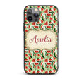 Artistic Watermelon Slice Splash Seamless Pattern Custom Name Protective Phone Case Mobile Cover Durable Everyday Smartphone Shock Resistant