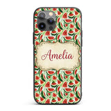 Artistic Watermelon Slice Splash Seamless Pattern Custom Name Protective Phone Case Mobile Cover Durable Everyday Smartphone Shock Resistant