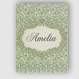 Personalised Name Green Leaf Botanical Custom  Modern Room Accent Elegant Feature Canvas Wall Art Print Decor Picture Ready to Hang