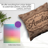 Custom Name Natural Wood Grain Rings Texture Seamless Name Cute Square Filled Cushion Throw Pillow Sofa Bed Home Decor Zip Washable UK Made