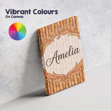 Personalised Name Warm Brown Wood Plank Custom  Modern Room Accent Elegant Feature Canvas Wall Art Print Decor Picture Ready to Hang