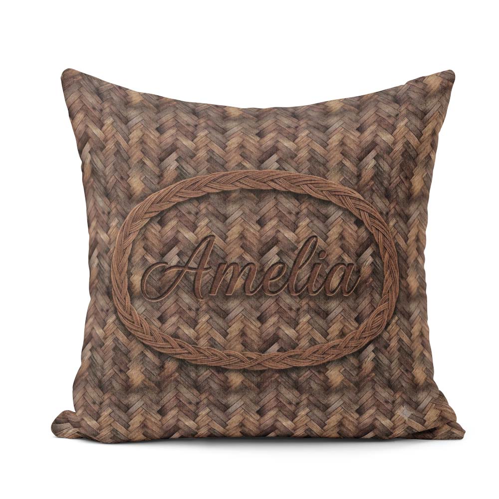 Custom Name Herringbone Wood Flooring Parquet Seamless Name Cute Square Filled Cushion Throw Pillow Sofa Bed Home Decor Zip Washable UK Made