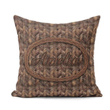 Custom Name Herringbone Wood Flooring Parquet Seamless Name Cute Square Filled Cushion Throw Pillow Sofa Bed Home Decor Zip Washable UK Made