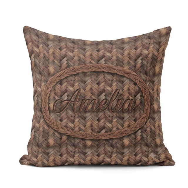 Custom Name Herringbone Wood Flooring Parquet Seamless Name Cute Square Filled Cushion Throw Pillow Sofa Bed Home Decor Zip Washable UK Made