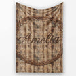 Dark Rustic Wooden Plank Texture Seamless Pattern Name Cute Unique  Personalised Custom Name Super Soft Fleece Blanket Bed Sofa Throw