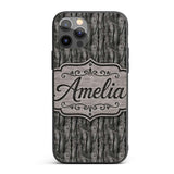 Dark Weathered Wooden Planks Rustic Seamless Custom Name Protective Phone Case Mobile Cover Durable Everyday Smartphone Shock Resistant