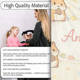 Cute Hamster Cartoon Animal Pattern Perfect Gift for Her Lovely  Personalised Custom Name Super Soft Fleece Blanket Bed Sofa Throw