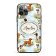 Watercolor Hunting Dogs Ducks Lake Printed Design Custom Name Protective Phone Case Mobile Cover Durable Everyday Smartphone Shock Resistant