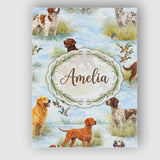 Personalised Name Watercolor Hunting Dogs Custom  Unique Gift Idea Elegant Feature Canvas Wall Art Print Decor Picture Ready to Hang