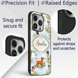 Watercolor Hunting Dogs Ducks Lake Printed Design Custom Name Protective Phone Case Mobile Cover Durable Everyday Smartphone Shock Resistant