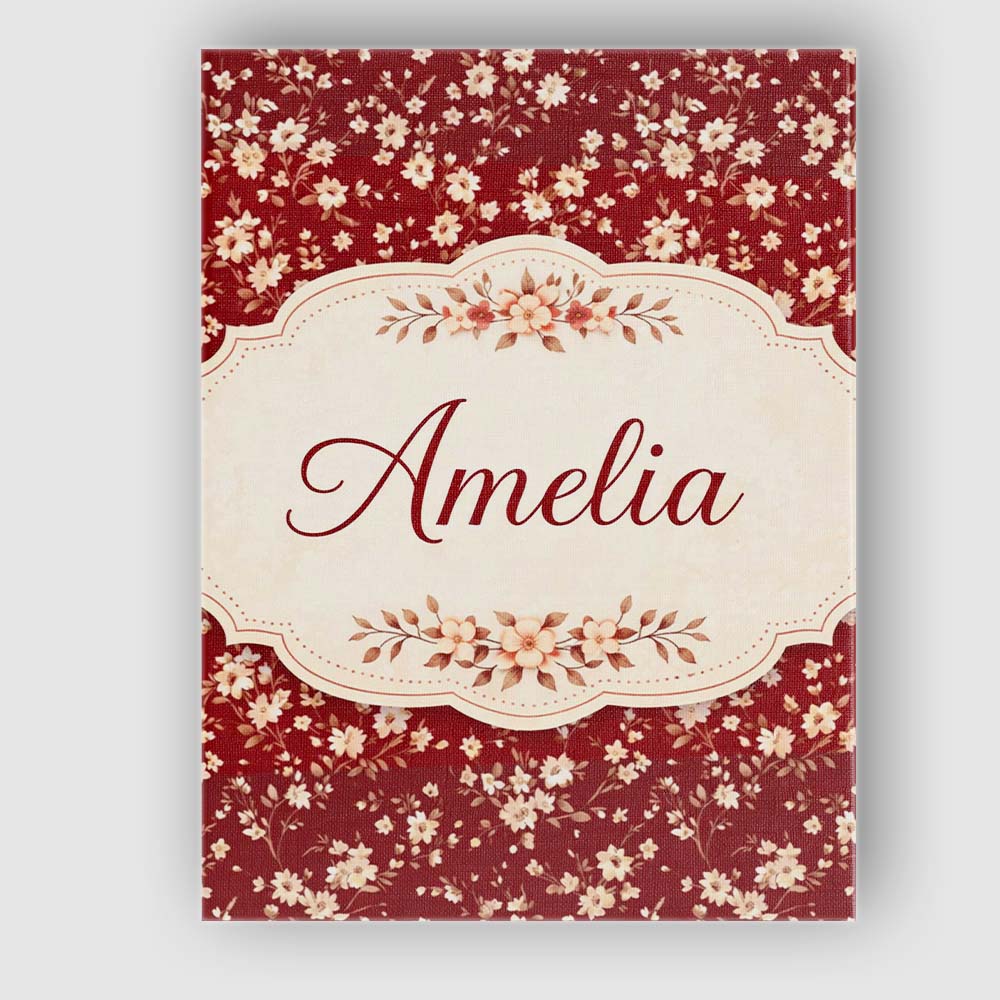 Personalised Name Red Small Floral Seamless Pattern Perfect Gift for Custom  Home Canvas Wall Art Print Decor Picture Ready to Hang