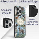 Watercolor Hunting Dogs Forest Nature Seamless Custom Name Protective Phone Case Mobile Cover Durable Everyday Smartphone Shock Resistant
